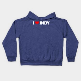 I heart INDY (white) Kids Hoodie